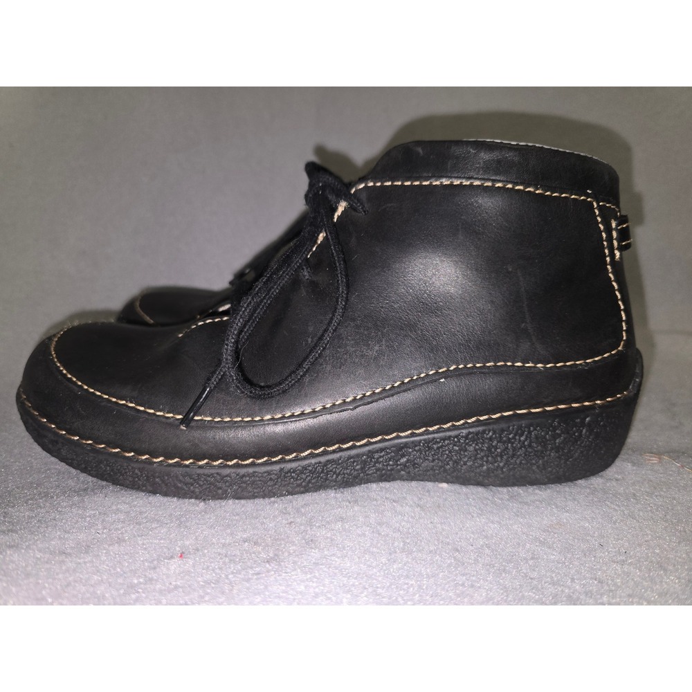 Duluth Trading Women's Black Leather Lace Up Ankle Boots Size 7.5 Leather